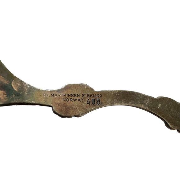 Oldemor by Th. Marthinsen Norwegian Sterling Silver Pickle Fork 5.5" L, 14 g GUC - Picture 3 of 4